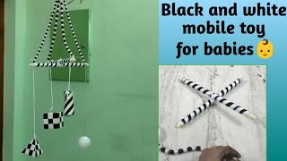 How to do Black and White mobile toy for newborn babies👶/Hanging rattle for babies/