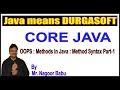 Java Tutorials||   OOPS  Methods In Java  Method Syntax Part - 1 || by Nagoor Babu sir