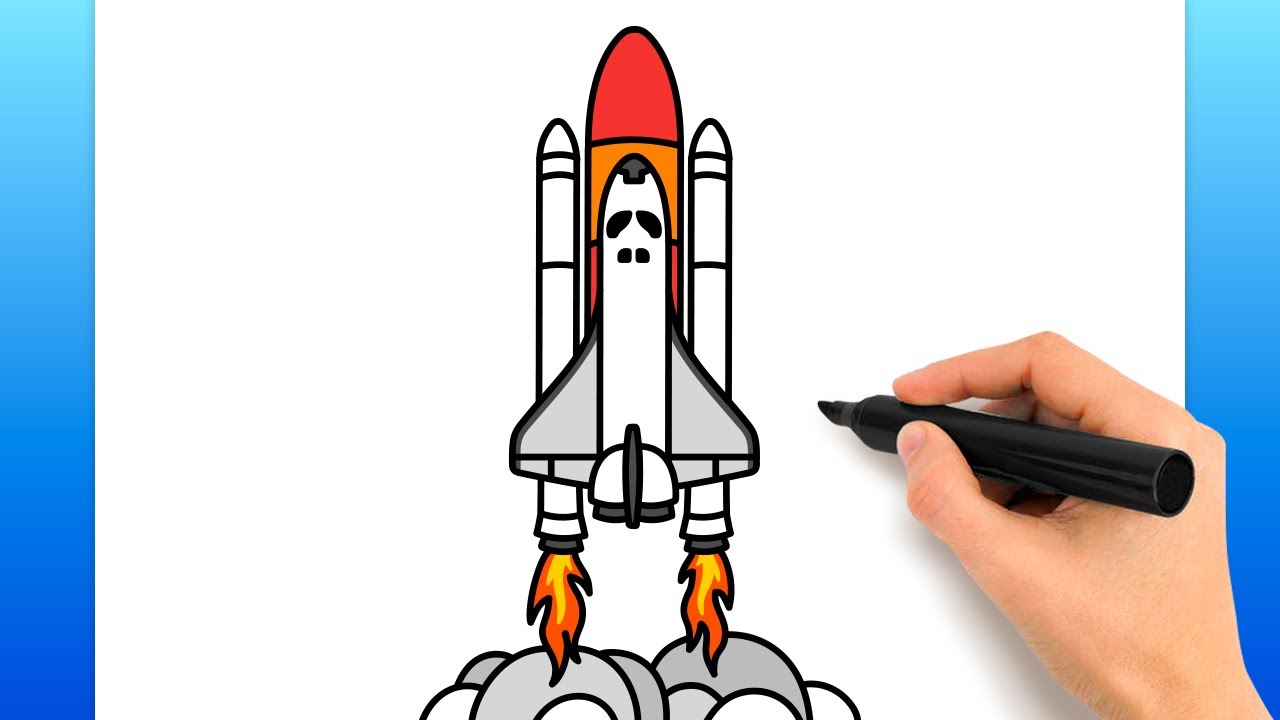 Space Shuttle Simple Drawing Coloring Book Drawing Space Shuttle