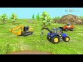 tractor and construction trucks for kids river driver construction