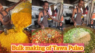 Bulk making of Tawa Pulao in Ahmedabad😍😍 Bhut tasty bnate hai Bhaiya🤩🤩