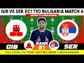 SER vs GIB || SER vs GIB Prediction || SER VS GIB 6TH ECI BULGARIA T10 MATCH