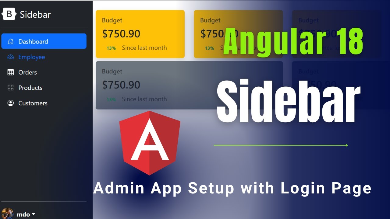 How To Setup Admin Application In Angular Side Bar In Angular Youtube