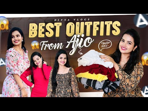 Vestido largo Ajio Vestidos de vacaciones Haul Atuendos por menos de 600 rs Cómo aplicar el cupón de Ajio Divya Vlogs