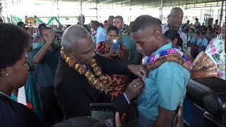 Fiji's Attorney-General officiates at the Sila Central High School prefects induction