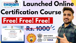 Swayam Nptel Free Online Course with Free Certificate | AICTE Approved Free Course |Govt. Initiative