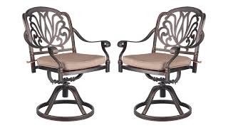 2 Piece Cast Aluminum Swivel Rocker Chair Set