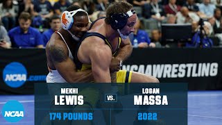 Mekhi Lewis vs. Logan Massa: 2022 NCAA wrestling championship semifinal (174 lb.)