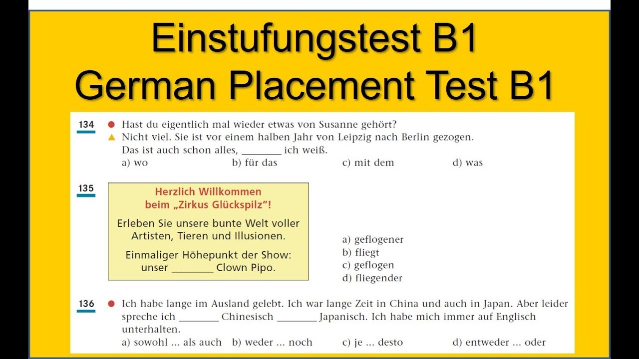 Einstufungstest B1 - German Placement Test B1 - YouTube