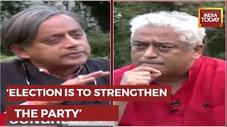 Shashi Tharoor Affirms 'No Candidate Endorsed By Gandhi Family' In Interview With Rajdeep Sardesai