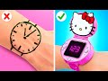 MY MOM MADE ME DIY HELLO KITTY || GENIUS CARDBOARD CRAFTS FOR PARENTS by 123 GO!