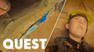The Misfits Find $10,000 Worth Of Crystal Opal Down A Dangerous Tunnel! | Outback Opal Hunters