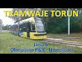 Tramwaje Toruń. Linia 6 Olimpijska P&R - Heweliusza./Ride on tram line 6 in Toruń (Poland) - CABVIEW