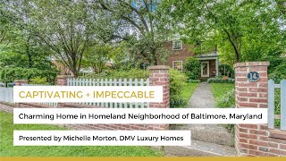 Charming Baltimore Home for Sale, Coveted Homeland Neighborhood of Baltimore, Maryland