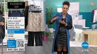 kathy ireland Fashion 360 Audrey NYC Faux Leather Button...