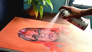 Step-by-step Process of Painting a Portrait / how to blend acrylic paint on canvas portrait framing