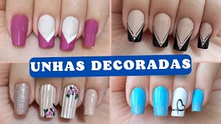 UNHAS DECORADAS RÁPIDAS e FÁCEIS DE FAZER #1 | Nail art easy