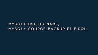 Import an SQL file using MYSQL command line