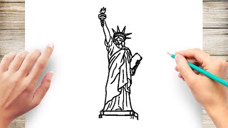 How To Draw Statue of Liberty National Monument Step by Step