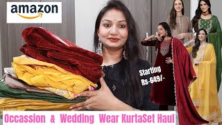 Occasion Special Amazon KurtaSetHaul, Embroided Kurta, Pants With Dupatta, Plazzo \u0026 ShararaSet haul