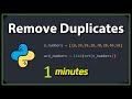 Remove Duplicates from the list using the set() Method in Python