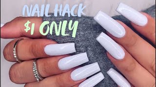 How to make Fake Nails for $1 ! No More Acrylic | Easy at Home NAIL HACK
