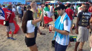 Inside FIFA Fan Fest on Copacabana Beach