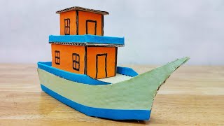 Homemade Cardboard Boat | How To Make Boat With Cardboard