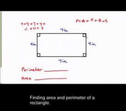Finding perimeter and area of a rectangle. Finding perimeter and area of a rectangle.
