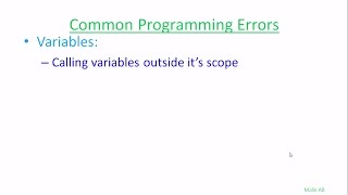 Java Beginners Tutorials #22 "Variable Scope" Common Programming Errors 5/7