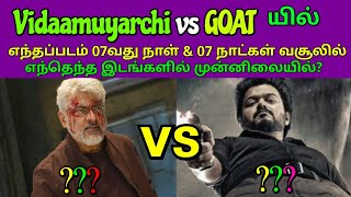 In Vidaamuyarchi vs GOAT, which film is leading in 07-day collection at which places?