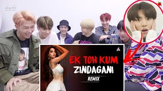 BTS reaction to bollywood songs|Nora fatehi| Ek toh Kum zindagani video|Nora fatehi dance| BTS INDIA