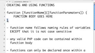 php Tutorial for Beginners 44 Creating and using Functions
