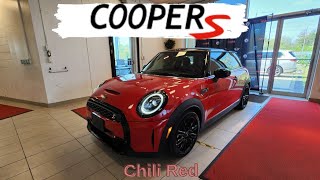 NEW ARRIVAL! 2024 MINI Cooper S 3 Door Chili Red on Malt Brown Chester Leather