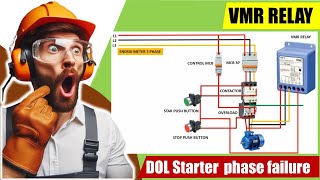 phase failure relay connection | Phase failure relay connection with DOL starter