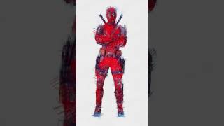 I draw Deadpool with pencils.  Video how I draw with a pencil. Superhero #shorts