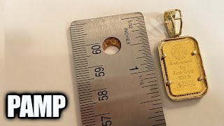 PAMP Gold Bar Pendant Frame Size Review - 10 Gram Suisse 24K