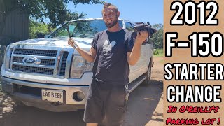 2012 F-150 Ecoboost how-to change your starter in O'Reilly's parking lot! with rain!!