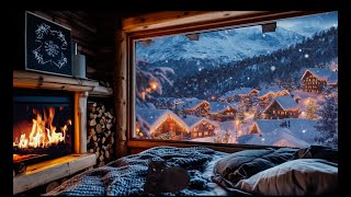 Cozy Winter Cabin ❄️ | Relax Music with Stunning Views #RelaxMusic #WinterCabin #CozyVibes