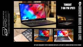 Live Stream: HP Elite Dragonfly w/ SureView Reflect & TILE | HP Envy 13 Wood Edition in the Studio