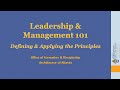 Leadership & Management 101—Defining and Applying the Principles