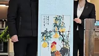 天中居士执笔游学，感谢老板和经理热情招待，画一幅福禄大吉交换美好感受国画的意境之美 字画进万家执笔游学交换美好