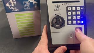 Toy Piggy Bank Safe Box Fingerprint ATM Bank ATM Machine Money Coin Savings Bank for Kids Review