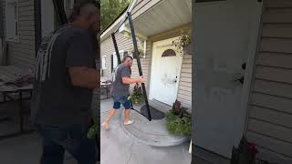Larson Retractable Screen Door Install. #god #diy #doors #americafirst #dowork #bethebuffalo #work
