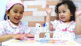 ●普段遊び●エボルタくんの紙相撲で遊びました☆まーちゃん【5歳】おーちゃん【2歳】We played paper sumo