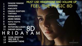 HRIDAYAM 15 FULL SONGS  🖤 8D AUDIO .Hridayam | Pranav | Vineeth | Hesham |CLOSE EYES Use Headphones