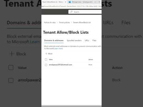 Tenant Allow Block List #defenderforoffice - YouTube