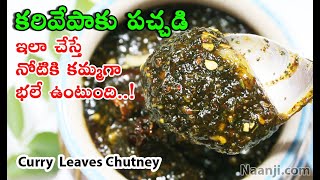 Karivepaku Pachadi | కరివేపాకు పచ్చడి ఇలా చేస్తే నోటికి కమ్మగా భలే ఉంటుంది | Curry Leaves Pickle