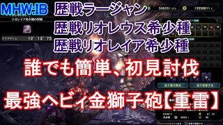 【MHW:IB】最強ヘビィ金獅子砲【重雷】で誰でも簡単歴戦モンス初見討伐装備紹介【ヘビィボウガン】【装備紹介】