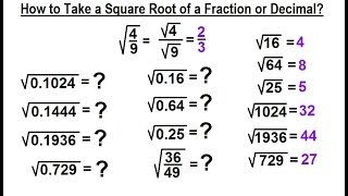 Algebra - Ch. 17: Roots and Radicals (5 of 20) How to Take a Square Root of a Fraction or Decimal